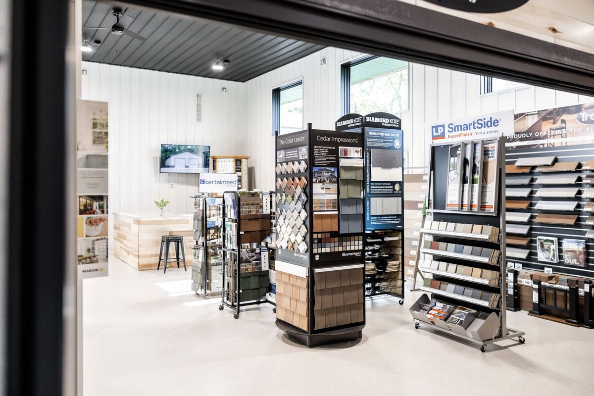 Lakeside Lumber showroom — counter and product displays